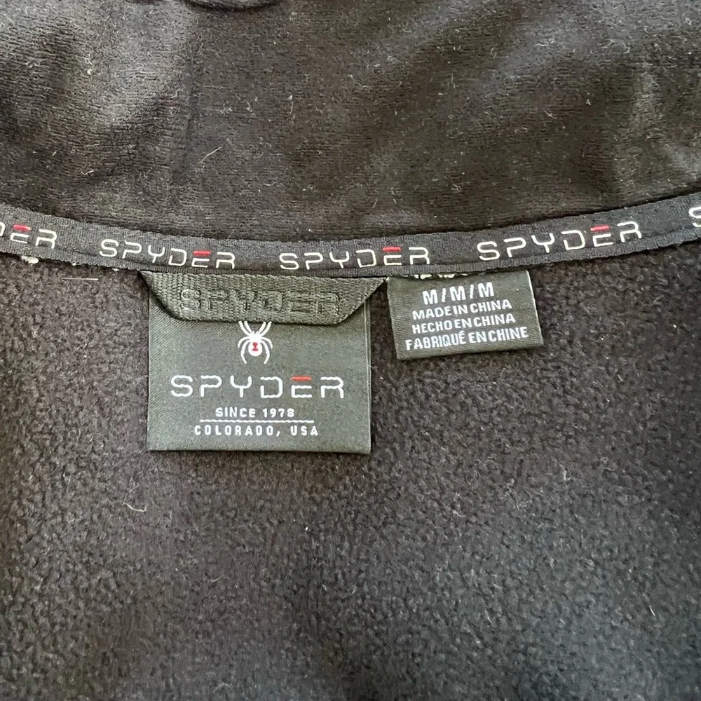 Spyder Men's Bandit Hybrid Full Zip Mid Layer Jacket, Grey/Black, M - Picture 6 of 9